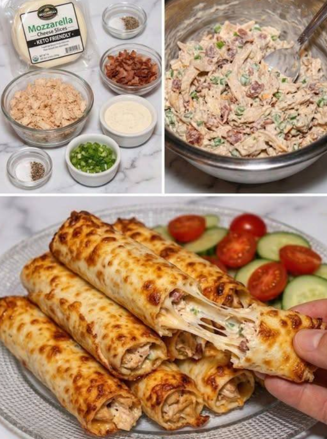 Keto Chicken Bacon Ranch Taquitos 🌮