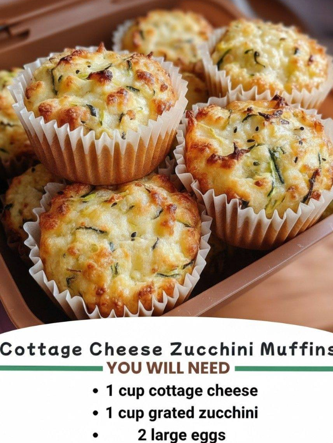 Cottage Cheese Zucchini Muffins 🧀🥒