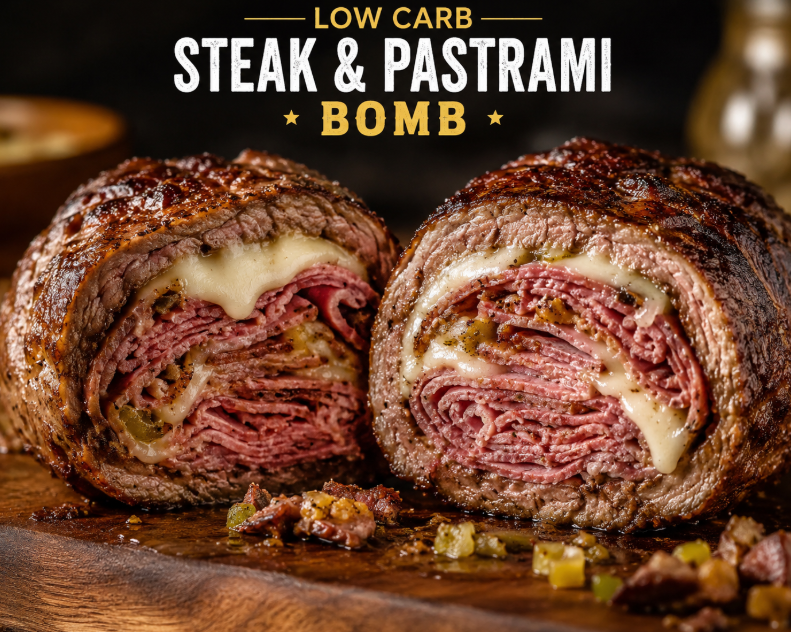 Low Carb Steak and Pastrami Bomb 🥩🧀