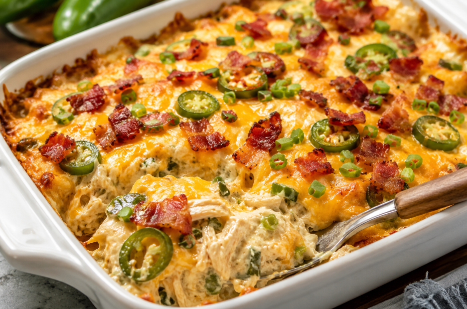 Keto Jalapeño Popper Chicken Casserole