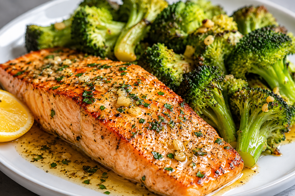 Keto Garlic Butter Salmon with Broccoli (Low Carb & Easy)
