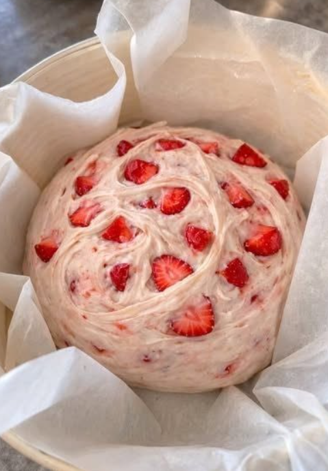 Sourdough Strawberry Cream Cheese Loaf 🍓🍞