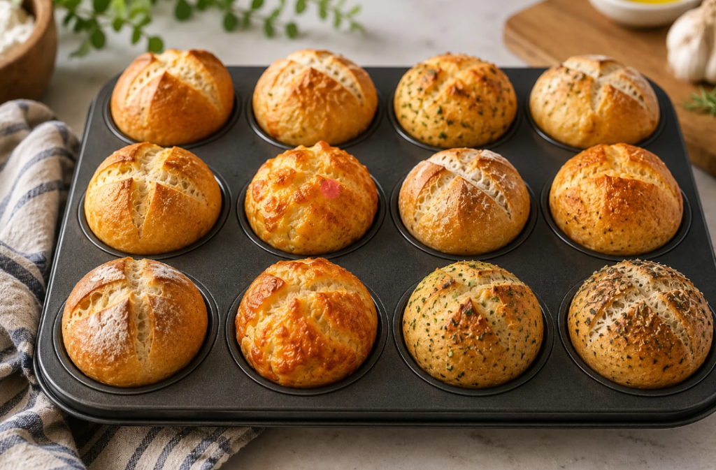 Sourdough Loaftinis (Mini Sourdough Loaves Baked in a Muffin Tin)