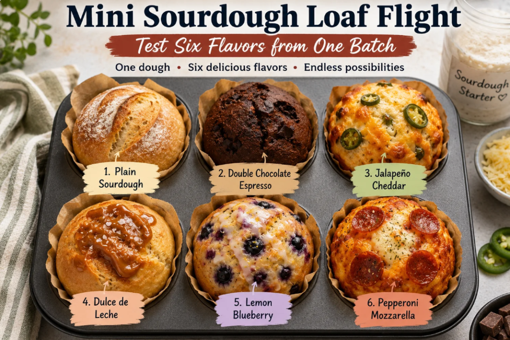 Mini Sourdough Loaf Flight: Test Six Flavors from One Batch